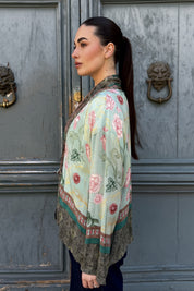 WU-SIDE - giacca kimono viscosa sfoderata - VERDE ACQUA