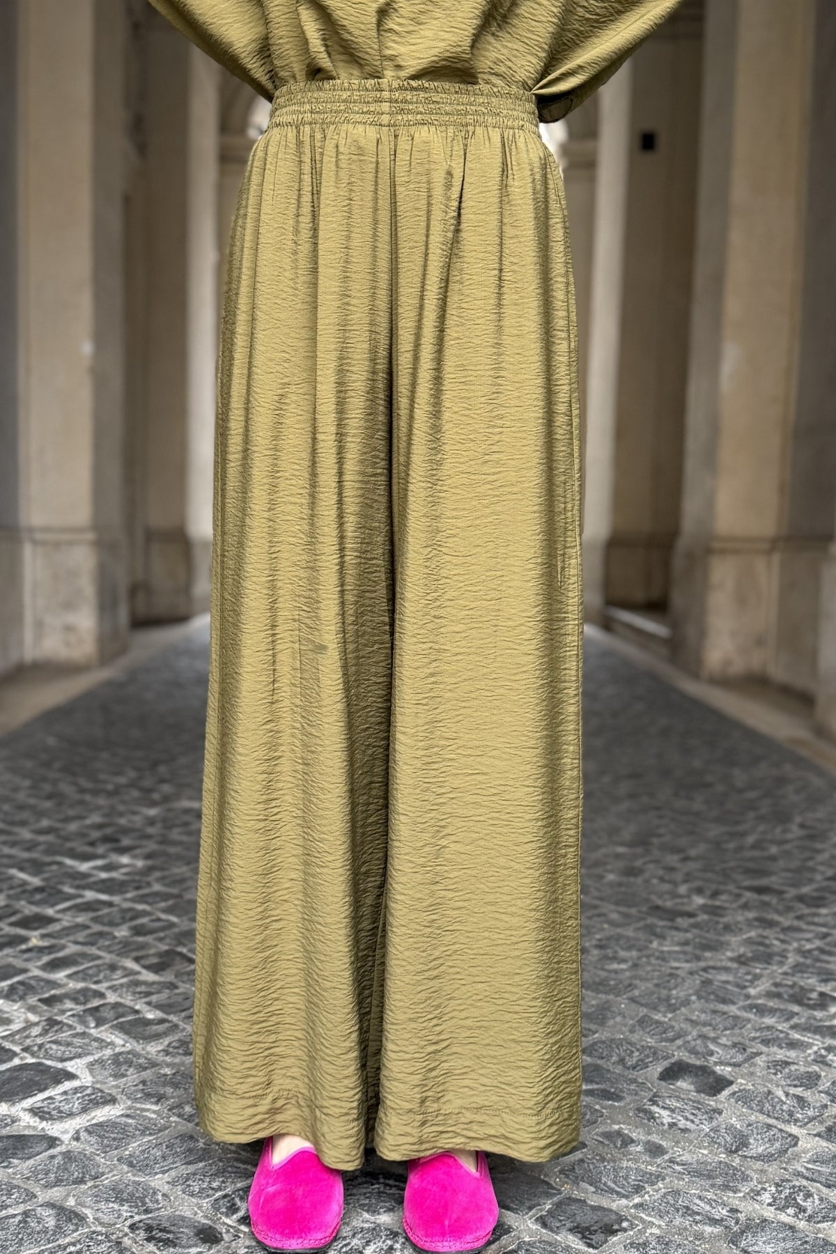 ARTEFILIA-MILANO - pantalone marea viscosa - JUNIPER