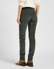 LEE - pantalone marion cordury - OLIVE GRAY