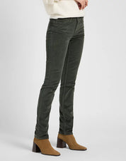 LEE - pantalone marion cordury - OLIVE GRAY