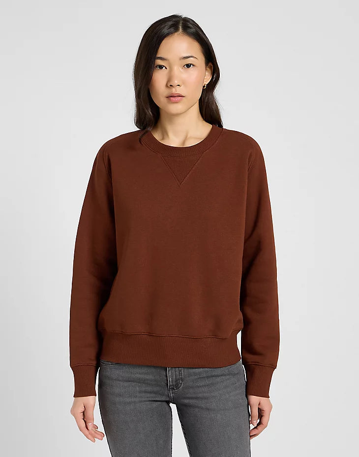 LEE - felpa raglan crew - LUXE BROWN
