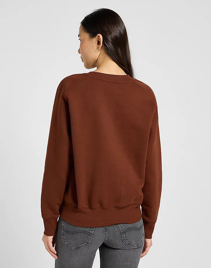LEE - felpa raglan crew - LUXE BROWN