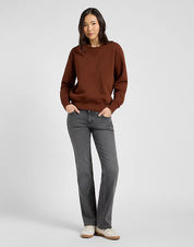 LEE - felpa raglan crew - LUXE BROWN
