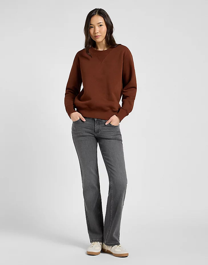 LEE - felpa raglan crew - LUXE BROWN