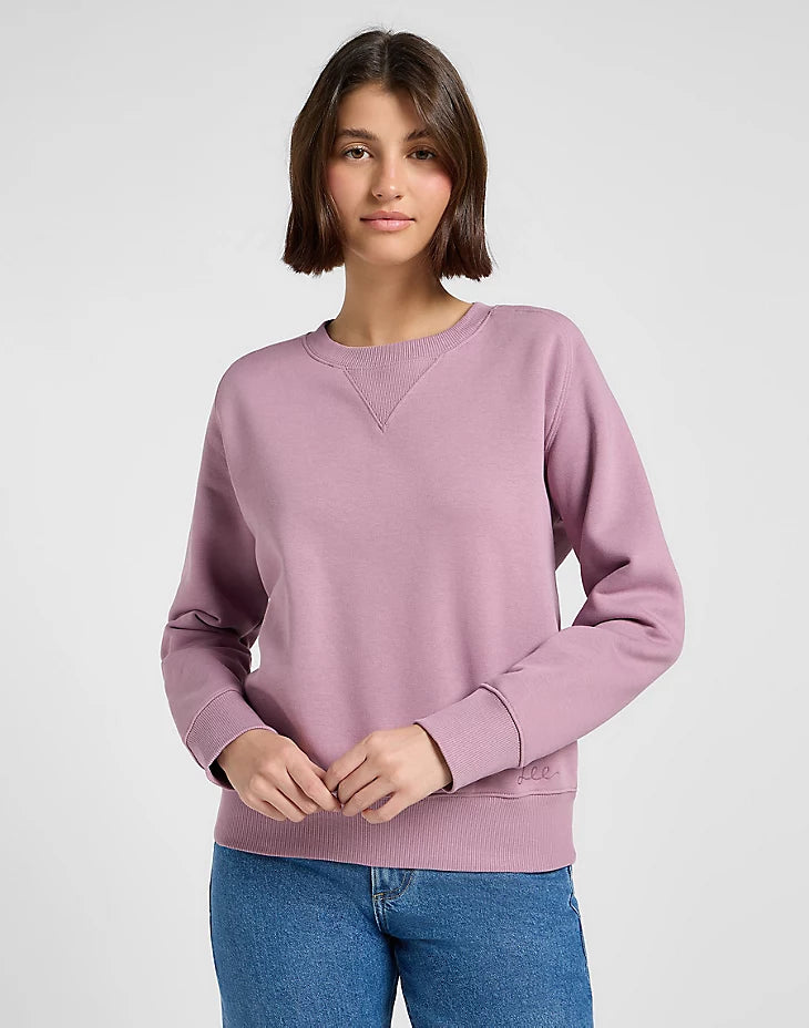 LEE - felpa raglan crew - PLUMBERRY