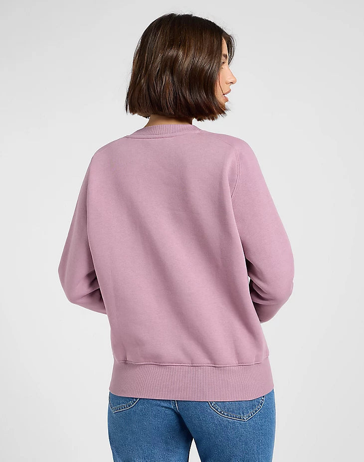 LEE - felpa raglan crew - PLUMBERRY