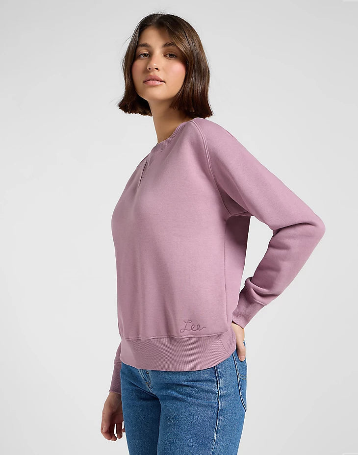 LEE - felpa raglan crew - PLUMBERRY