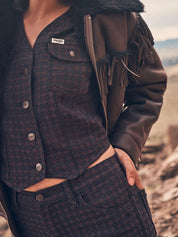 WRANGLER - gilet mahogany - BROWN BLUE