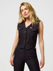 WRANGLER - gilet mahogany - BROWN BLUE