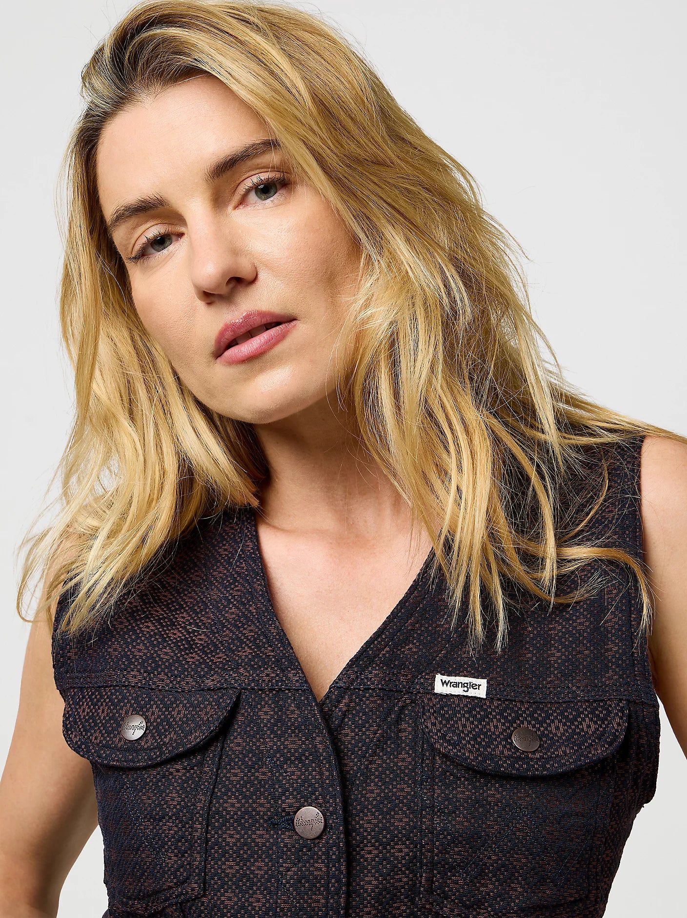 WRANGLER - gilet mahogany - BROWN BLUE