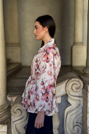 ARTEFILIA-MILANO - giacca alma lino stampato - FIESOLE CIPRIA