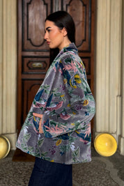 ARTEFILIA-MILANO - giacca uma velluto stampato - BURANO GRIGIO