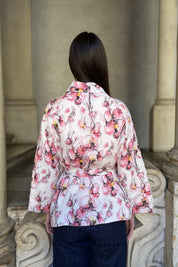 ARTEFILIA-MILANO - giacca alma lino stampato - FIESOLE CIPRIA