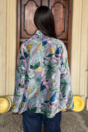 ARTEFILIA-MILANO - giacca uma velluto stampato - BURANO GRIGIO