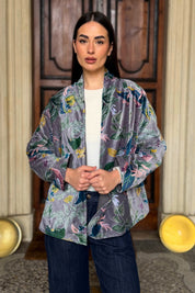 ARTEFILIA-MILANO - giacca uma velluto stampato - BURANO GRIGIO