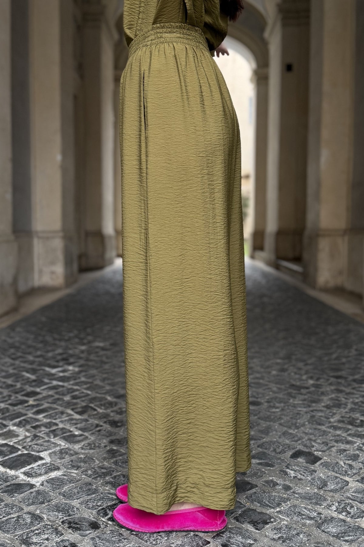 ARTEFILIA-MILANO - pantalone marea viscosa - JUNIPER