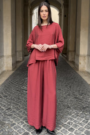 ARTEFILIA-MILANO - pantalone marea viscosa - CABERNET