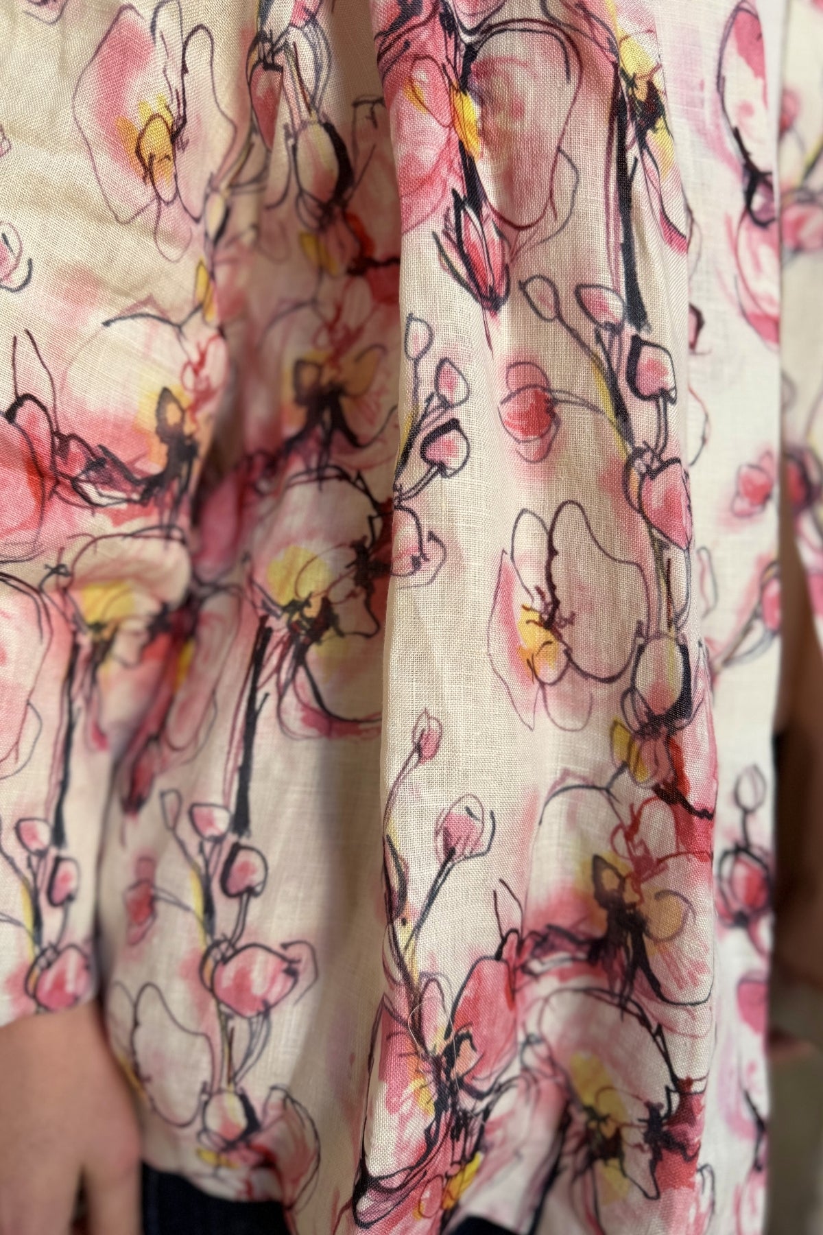 ARTEFILIA-MILANO - giacca alma lino stampato - FIESOLE CIPRIA