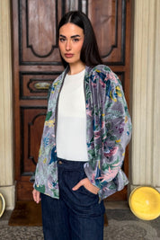 ARTEFILIA-MILANO - giacca uma velluto stampato - BURANO GRIGIO