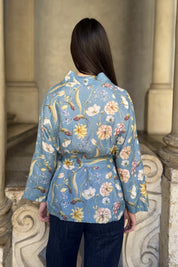 ARTEFILIA-MILANO - giacca alma lino stampato - ANACAPRI POLVERE