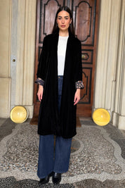 WU-SIDE - kimono velluto - NERO