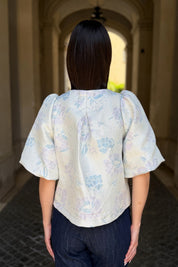 FLOW - giacca jacquard - CELESTE