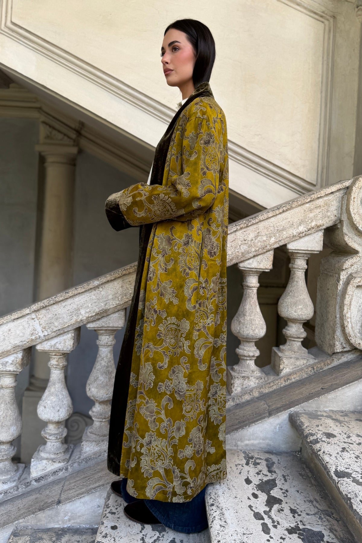 WU-SIDE - kimono jaquard viscosa - SENAPE