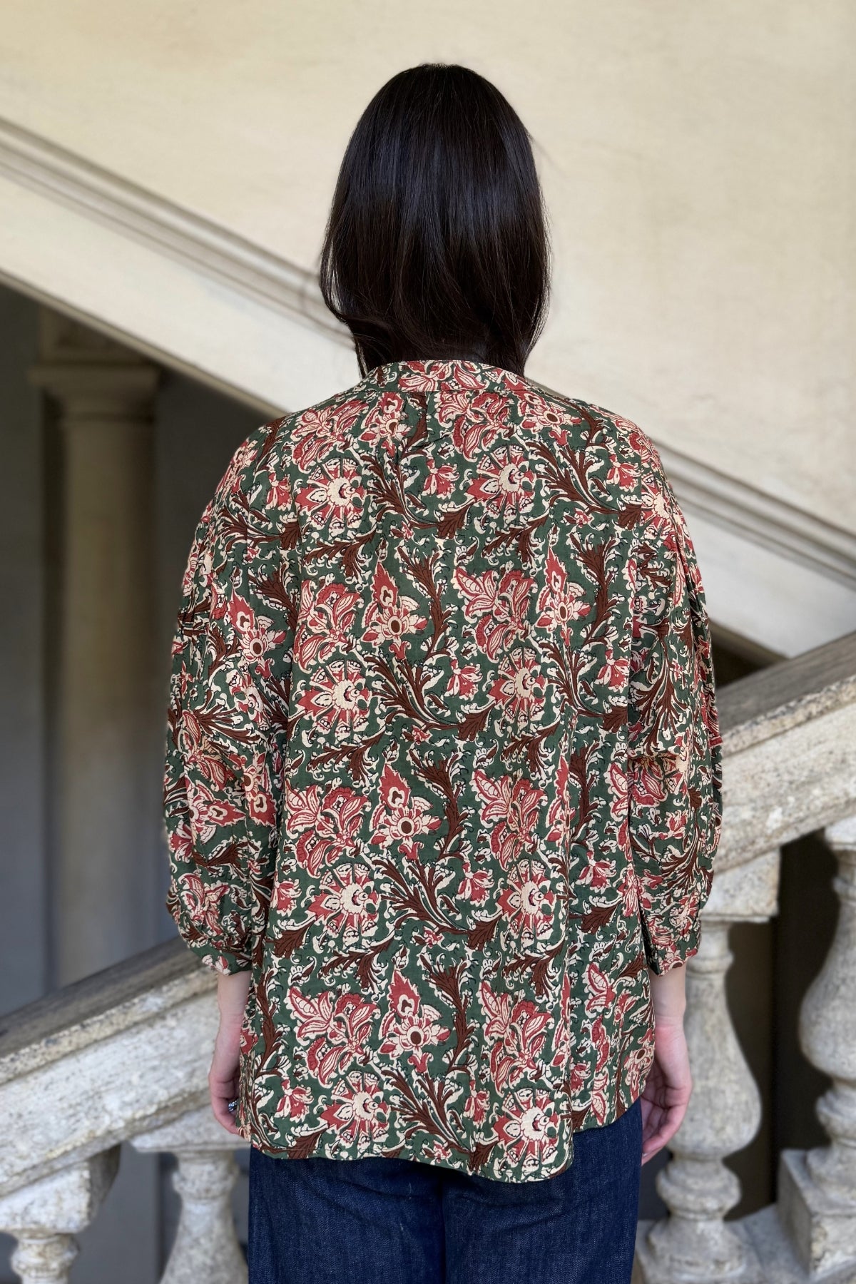 ARTEFILIA-MILANO - camicia lena in mussola di cotone - MILITARY GARDEN