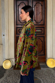 ARTEFILIA-MILANO - giacca uma velluto stampato - GARDA OLIVA