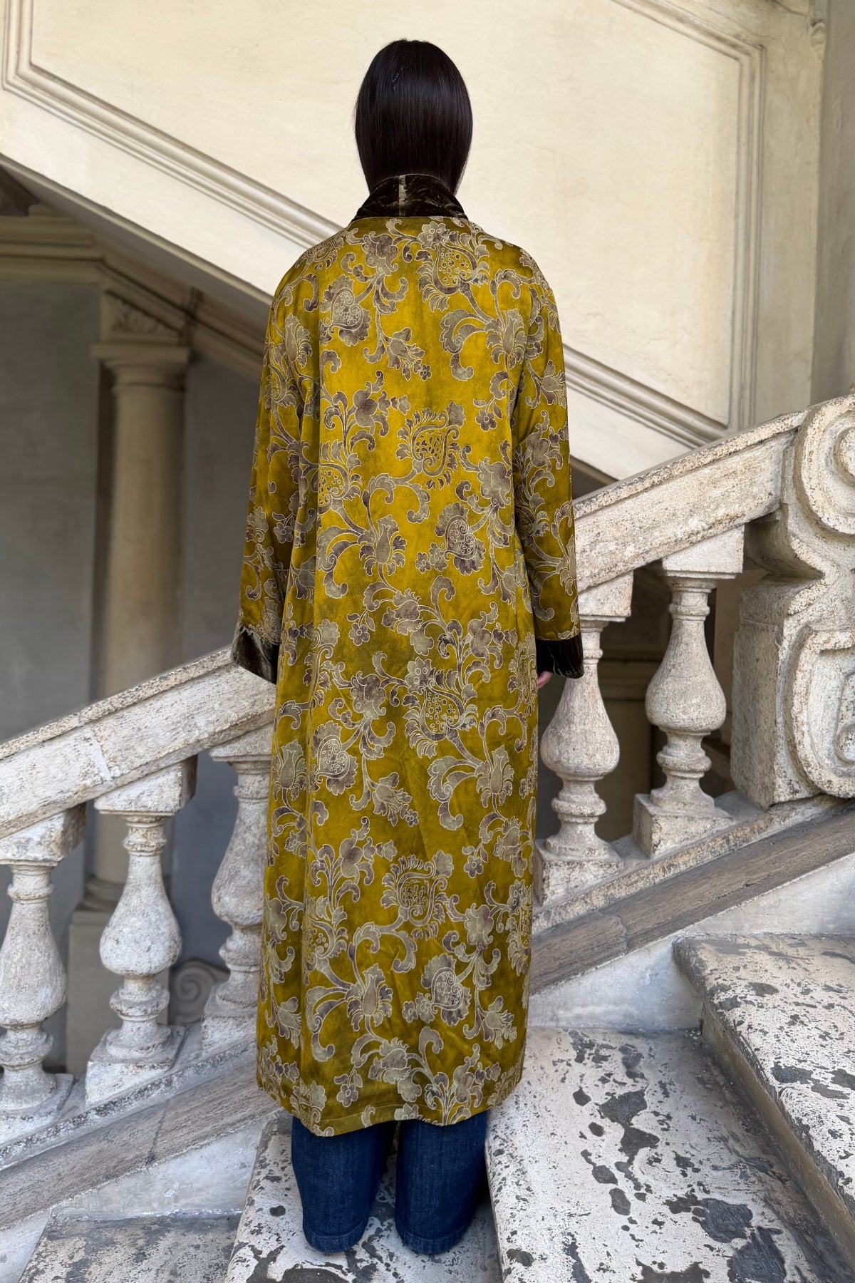 WU-SIDE - kimono jaquard viscosa - SENAPE
