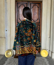 one-hundred-stars-1 - velvet jacket - DRAGON GREEN