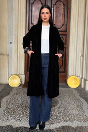 WU-SIDE - kimono velluto - NERO