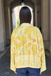 WU-SIDE - giacca kimono viscosa - GIALLO