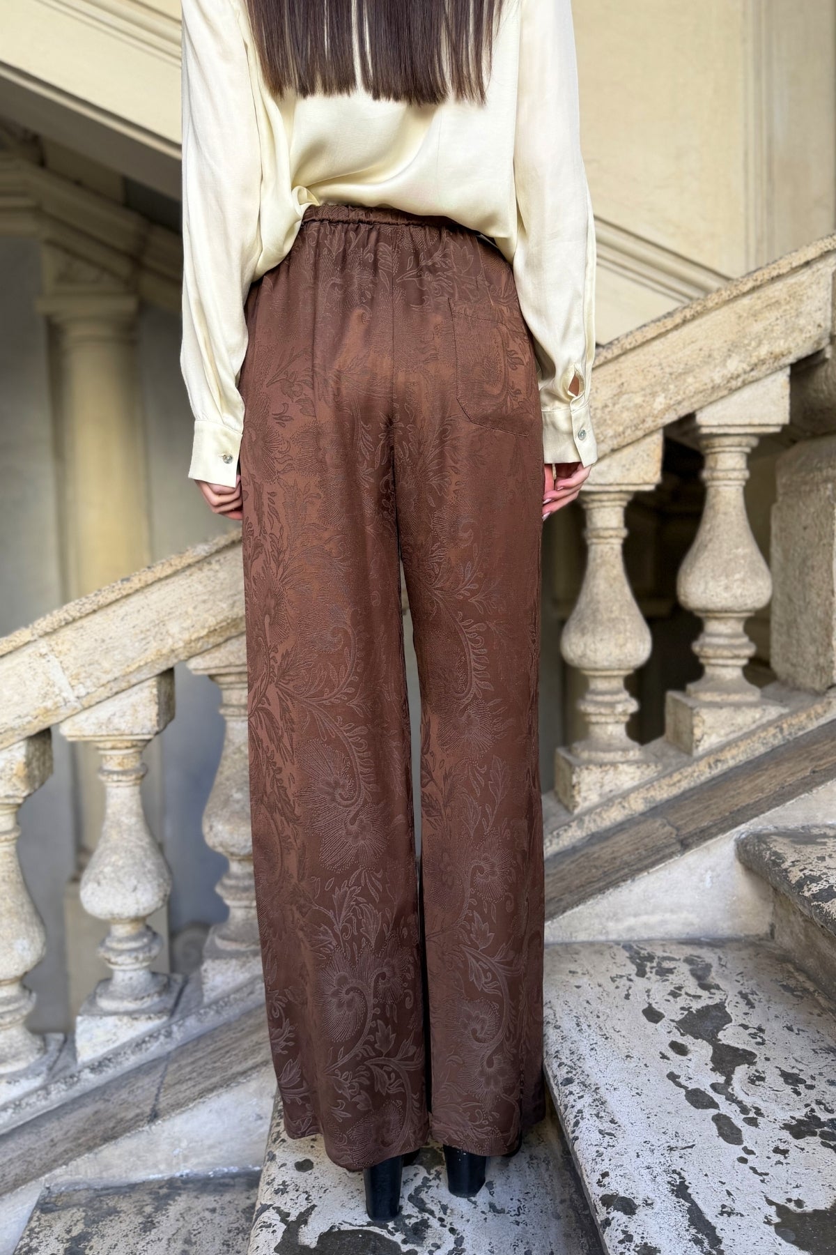 WU-SIDE - pantalone jacquard - CAFFE