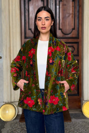 ARTEFILIA-MILANO - giacca uma velluto stampato - RAVELLO VERDE