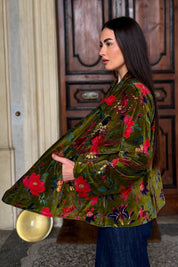 ARTEFILIA-MILANO - giacca uma velluto stampato - RAVELLO VERDE