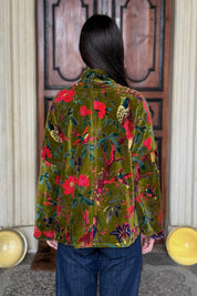 ARTEFILIA-MILANO - giacca uma velluto stampato - RAVELLO VERDE