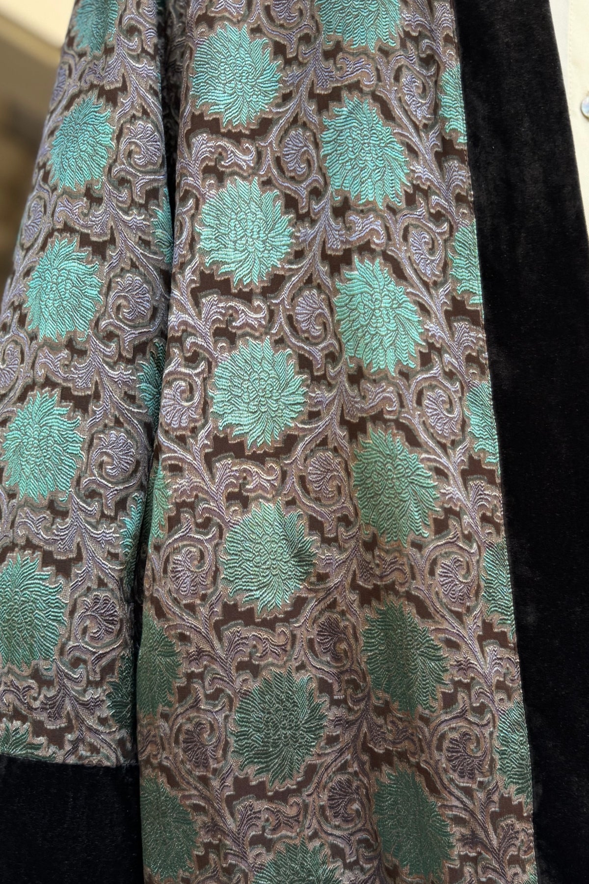 WU-SIDE - giacca kimono seta viscosa - GRIGIO VERDE