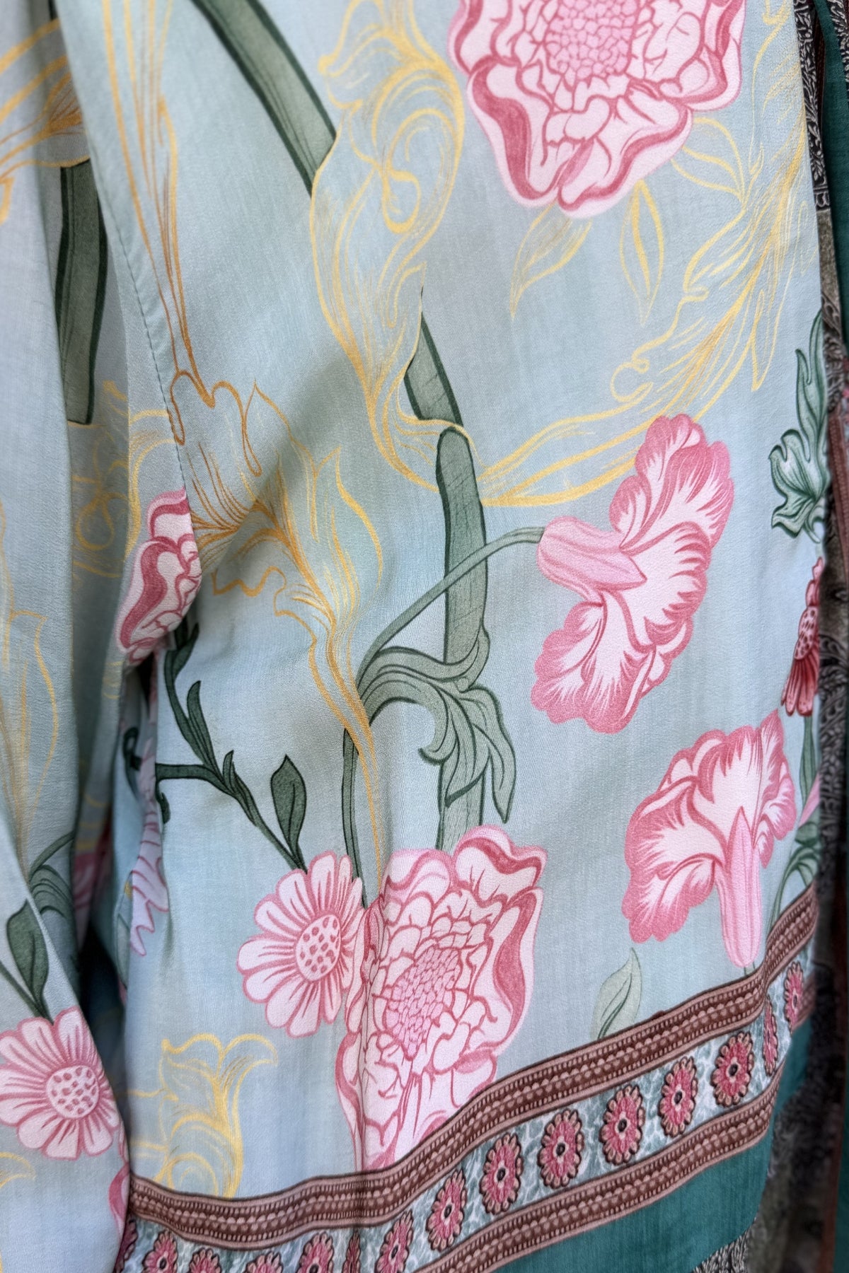 WU-SIDE - giacca kimono viscosa sfoderata - VERDE ACQUA