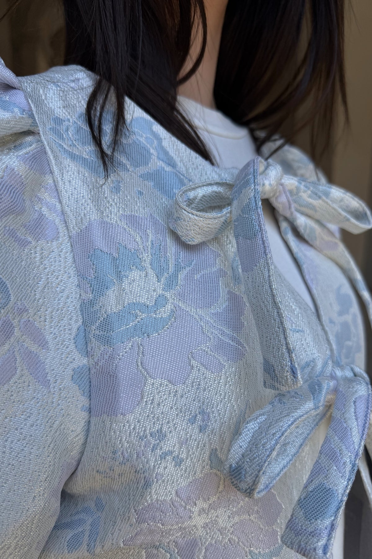 FLOW - giacca jacquard - CELESTE