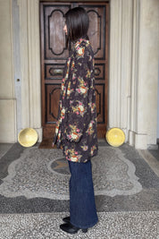 FLOW - kimono samira viscosa fantasia - BLACK FLOWER PINK