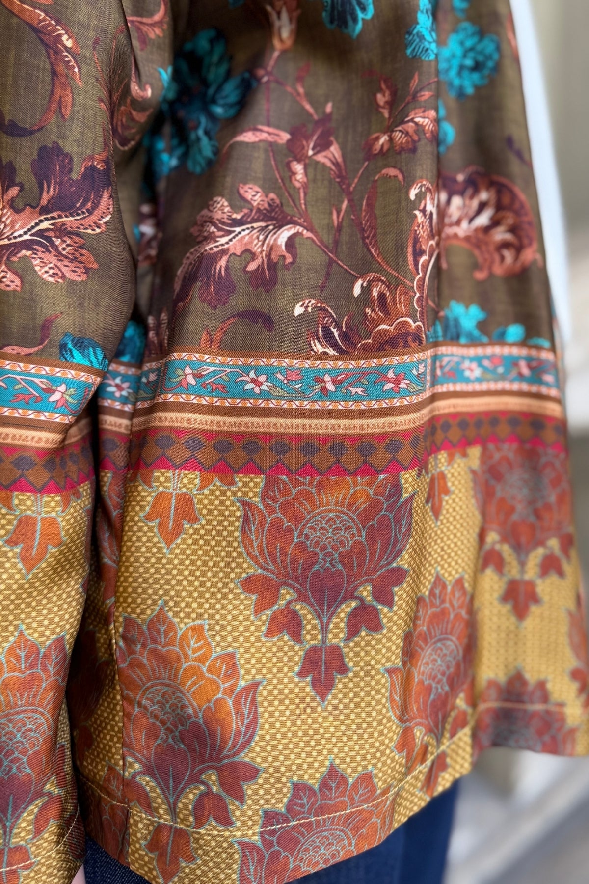 WU-SIDE - giacca kimono viscosa - TABACCO TURCHESE