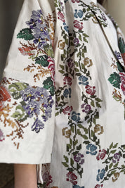 ARTEFILIA-MILANO - giacca kimono peonia - BIANCO