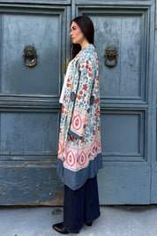 WU-SIDE - kimono mid viscosa - AZZURRO