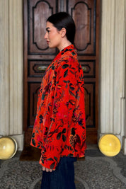 ARTEFILIA-MILANO - giacca uma velluto stampato - RAVELLO ARANCIO