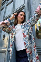 WU-SIDE - kimono mid viscosa - AZZURRO