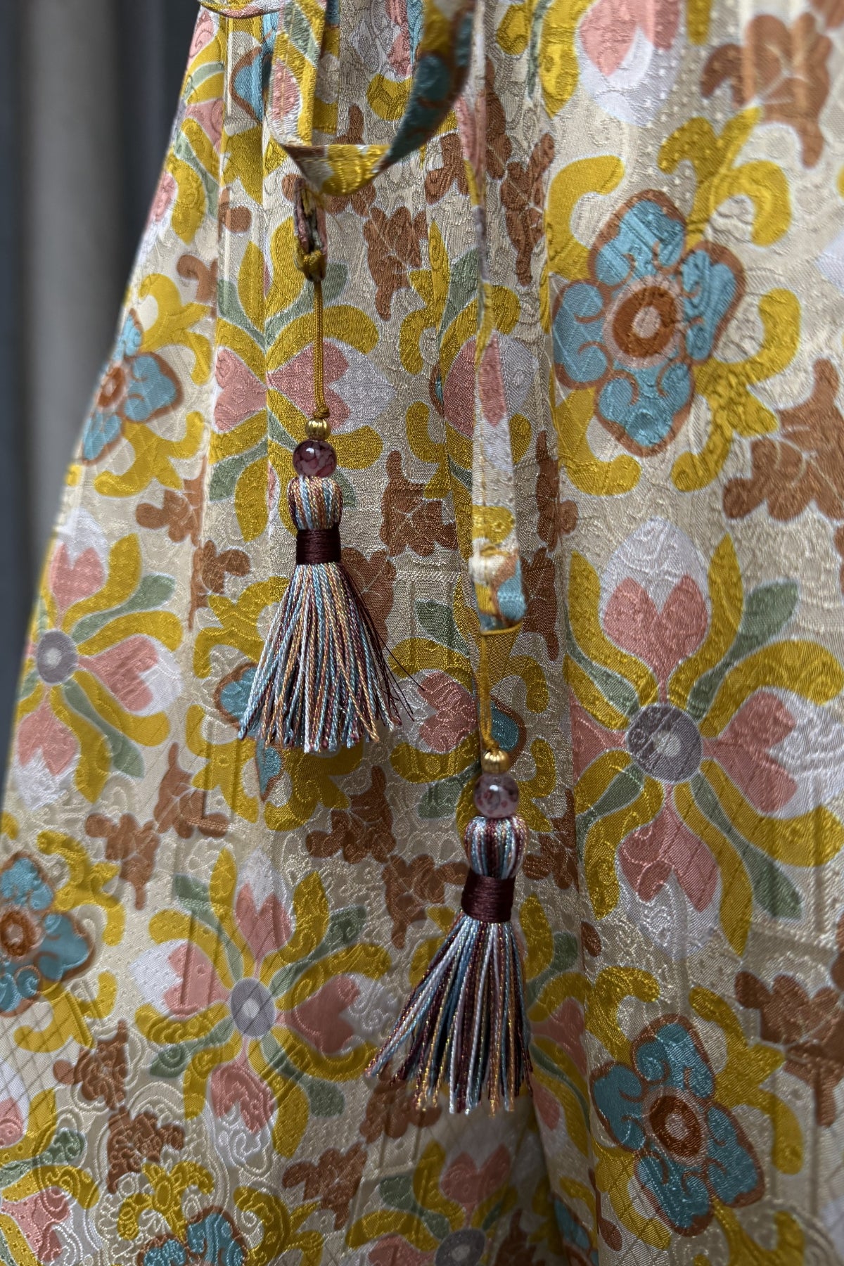 WU-SIDE - pantalone jaquard viscosa - SABBIA MANGO