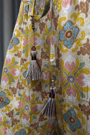 WU-SIDE - pantalone jaquard viscosa - SABBIA MANGO