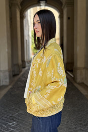 WU-SIDE - giacca kimono viscosa - GIALLO