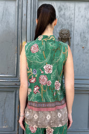 WU-SIDE - camicia smanicata viscosa - SMERALDO